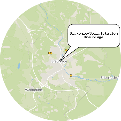 Kartenausschnitt für die Firma Diakonie-Sozialstation Braunlage