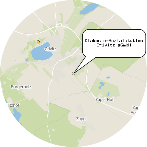 Kartenausschnitt für die Firma Diakonie-Sozialstation Crivitz gGmbH