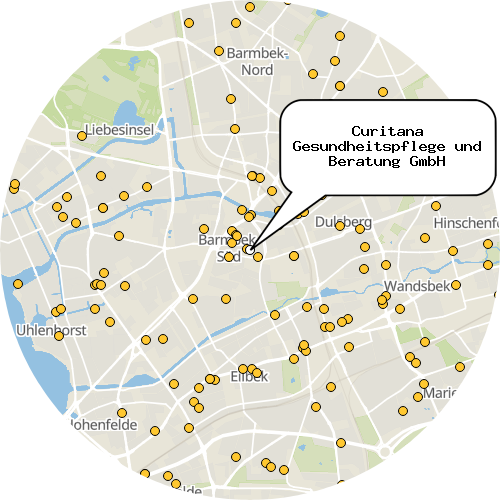 Kartenausschnitt für die Firma Curitana Gesundheitspflege und Beratung GmbH