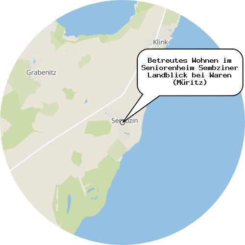 Kartenausschnitt für die Firma Betreutes Wohnen im Seniorenheim Sembziner Landblick bei Waren (Müritz)