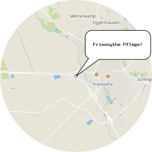 Kartenausschnitt für die Firma Friesoythe Pflege!