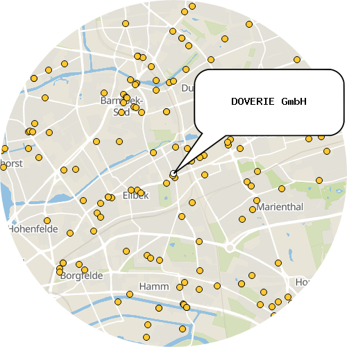Kartenausschnitt für die Firma DOVERIE GmbH