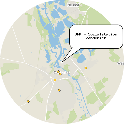 Kartenausschnitt für die Firma DRK - Sozialstation Zehdenick