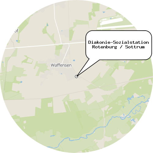 Kartenausschnitt für die Firma Diakonie-Sozialstation Rotenburg / Sottrum
