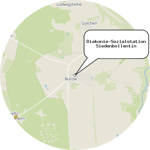 Kartenausschnitt für die Firma Diakonie-Sozialstation Siedenbollentin