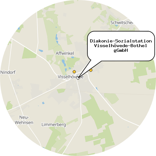Kartenausschnitt für die Firma Diakonie-Sozialstation Visselhövede-Bothel gGmbH