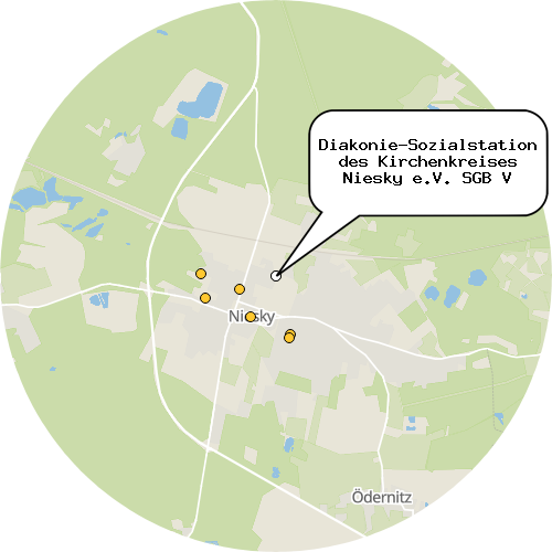 Kartenausschnitt für die Firma Diakonie-Sozialstation des Kirchenkreises Niesky e.V. SGB V