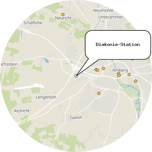 Kartenausschnitt für die Firma Diakonie-Station