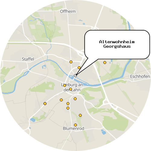 Kartenausschnitt für die Firma Altenwohnheim Georgshaus