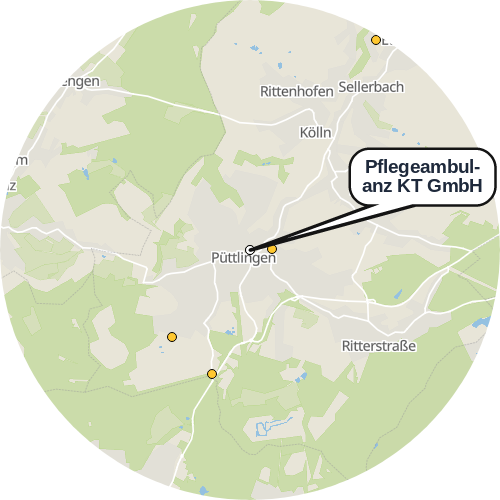 Kartenausschnitt für die Firma Pflegeambulanz KT GmbH