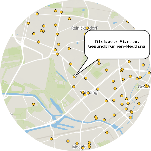 Kartenausschnitt für die Firma Diakonie-Station Gesundbrunnen-Wedding