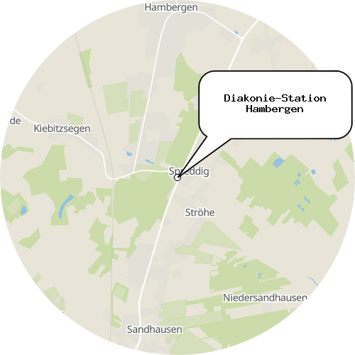 Kartenausschnitt für die Firma Diakonie-Station Hambergen