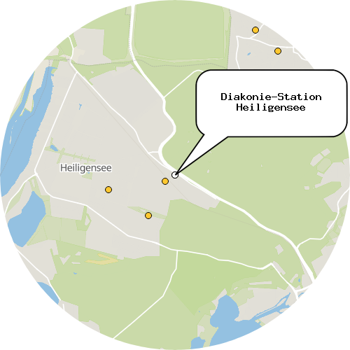 Kartenausschnitt für die Firma Diakonie-Station Heiligensee