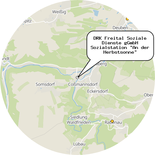 Kartenausschnitt für die Firma DRK Freital Soziale Dienste gGmbH Sozialstation "An der Herbstsonne"