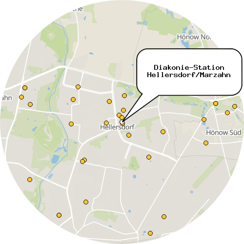 Kartenausschnitt für die Firma Diakonie-Station Hellersdorf/Marzahn