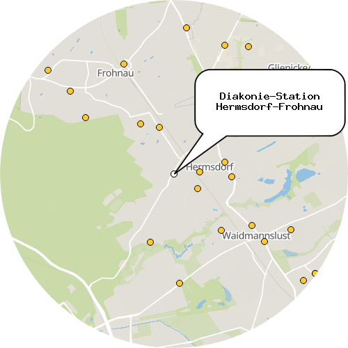 Kartenausschnitt für die Firma Diakonie-Station Hermsdorf-Frohnau