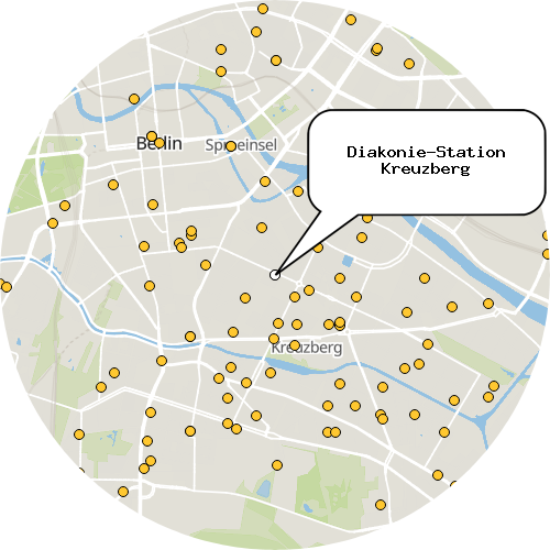 Kartenausschnitt für die Firma Diakonie-Station Kreuzberg