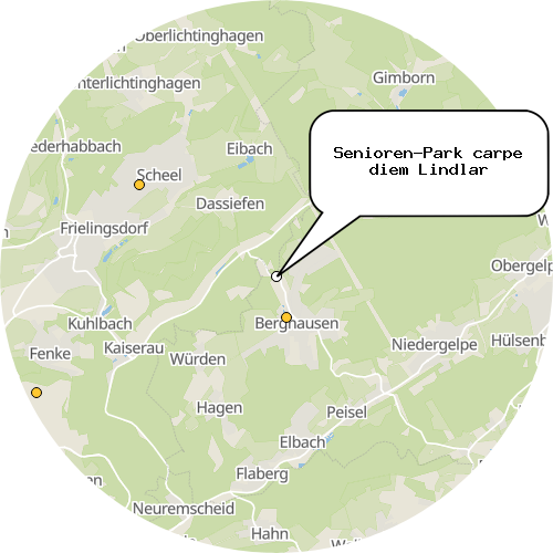 Kartenausschnitt für die Firma Senioren-Park carpe diem Lindlar