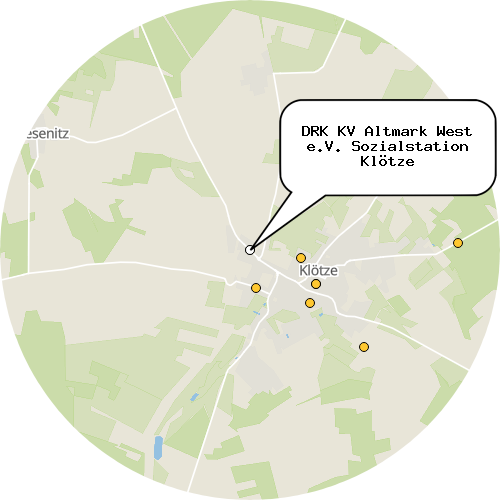 Kartenausschnitt für die Firma DRK KV Altmark West e.V. Sozialstation Klötze