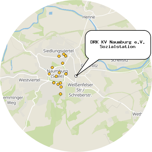 Kartenausschnitt für die Firma DRK KV Naumburg e.V. Sozialstation
