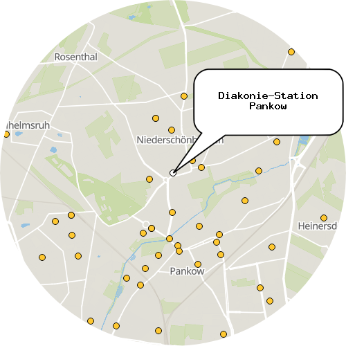 Kartenausschnitt für die Firma Diakonie-Station Pankow