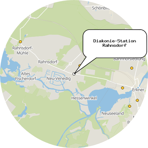 Kartenausschnitt für die Firma Diakonie-Station Rahnsdorf