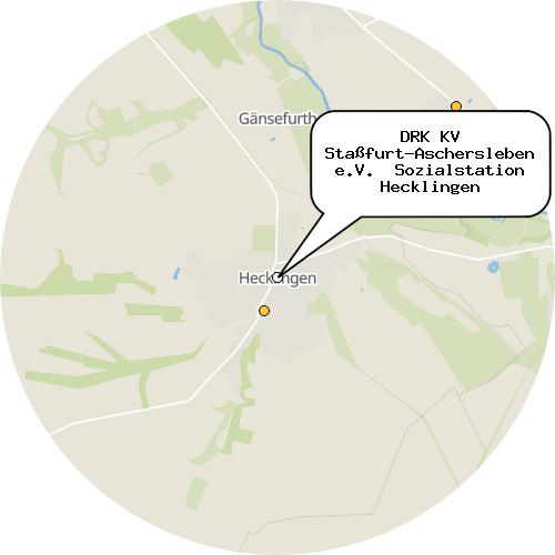 Kartenausschnitt für die Firma DRK KV Staßfurt-Aschersleben e.V.  Sozialstation Hecklingen