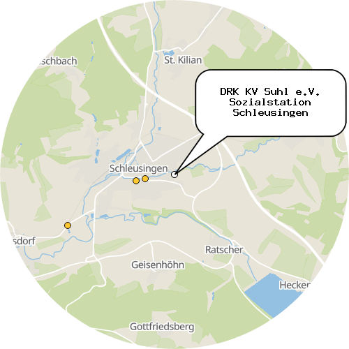 Kartenausschnitt für die Firma DRK KV Suhl e.V. Sozialstation Schleusingen
