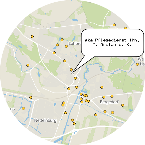 Kartenausschnitt für die Firma aka Pflegedienst Ihn. Y. Arslan e. K.