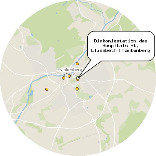Kartenausschnitt für die Firma Diakoniestation des Hospitals St. Elisabeth Frankenberg