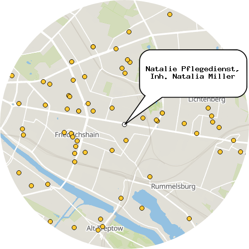 Kartenausschnitt für die Firma Natalie Pflegedienst, Inh. Natalia Miller
