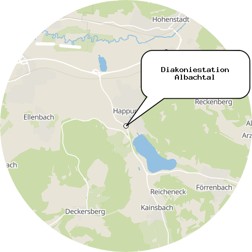 Kartenausschnitt für die Firma Diakoniestation Albachtal