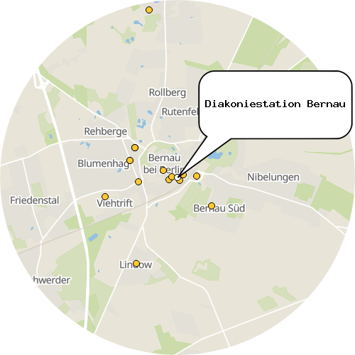 Kartenausschnitt für die Firma Diakoniestation Bernau