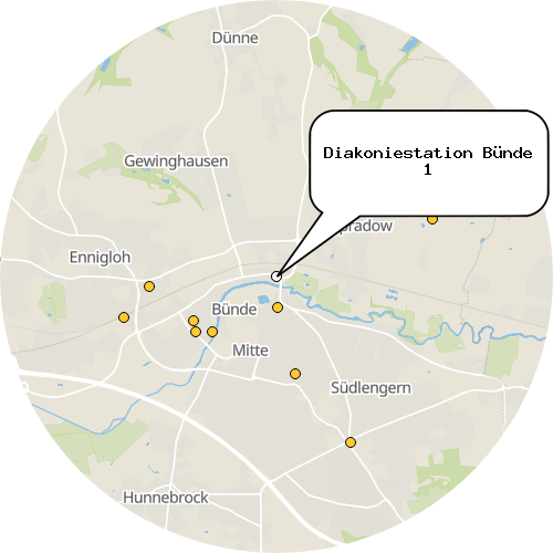 Kartenausschnitt für die Firma Diakoniestation Bünde 1