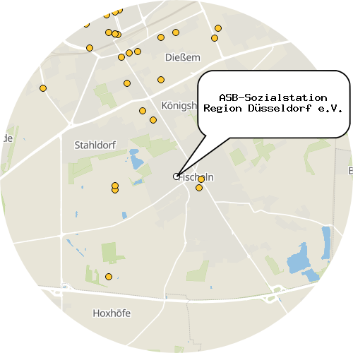 Kartenausschnitt für die Firma ASB-Sozialstation Region Düsseldorf e.V.
