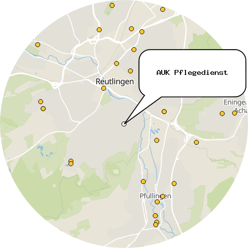 Kartenausschnitt für die Firma AUK Pflegedienst