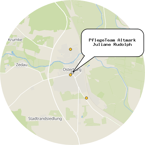 Kartenausschnitt für die Firma PflegeTeam Altmark Juliane Rudolph