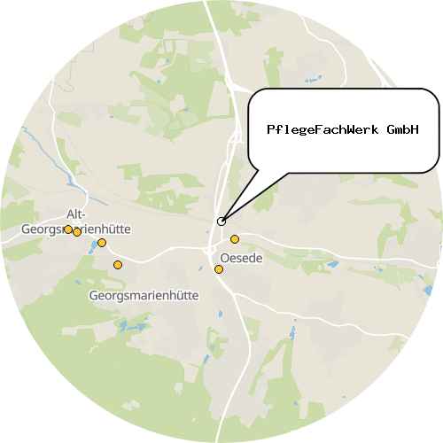 Kartenausschnitt für die Firma PflegeFachWerk GmbH