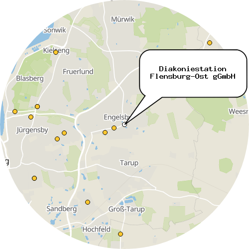 Kartenausschnitt für die Firma Diakoniestation Flensburg-Ost gGmbH