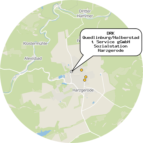 Kartenausschnitt für die Firma DRK Quedlinburg/Halberstadt Service gGmbH Sozialstation Harzgerode