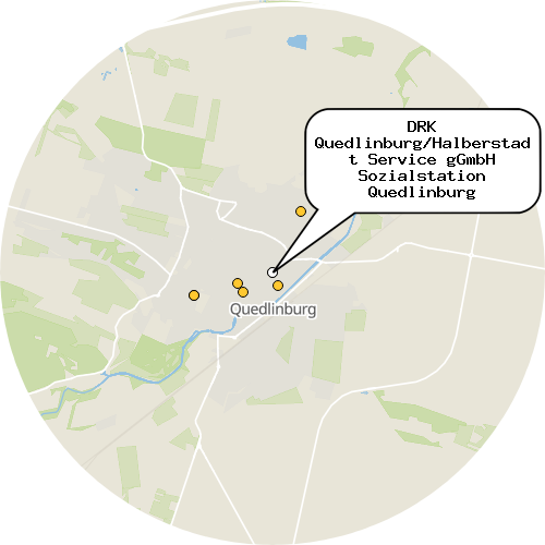 Kartenausschnitt für die Firma DRK Quedlinburg/Halberstadt Service gGmbH Sozialstation Quedlinburg