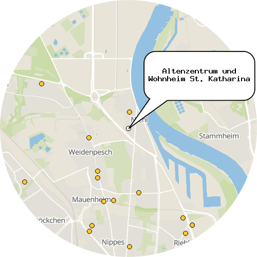 Kartenausschnitt für die Firma Altenzentrum und Wohnheim St. Katharina