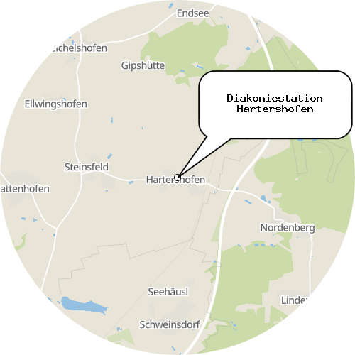 Kartenausschnitt für die Firma Diakoniestation Hartershofen