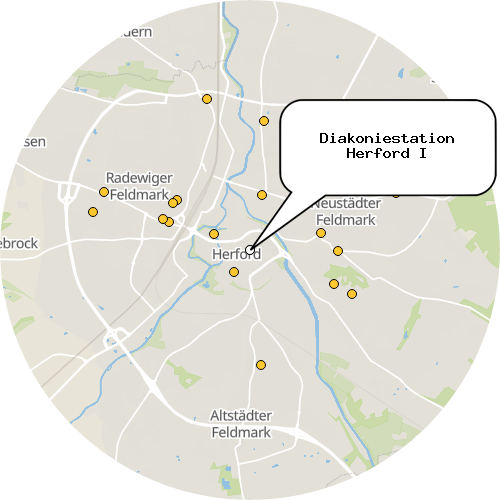 Kartenausschnitt für die Firma Diakoniestation Herford I