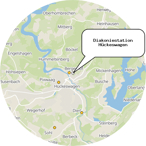 Kartenausschnitt für die Firma Diakoniestation Hückeswagen