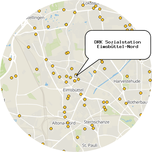Kartenausschnitt für die Firma DRK Sozialstation Eimsbüttel-Nord
