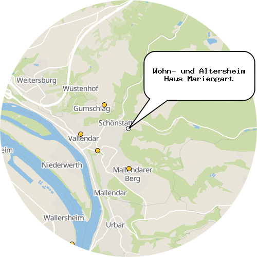 Kartenausschnitt für die Firma Wohn- und Altersheim Haus Mariengart