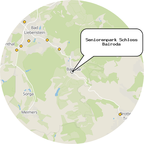 Kartenausschnitt für die Firma Seniorenpark Schloss Bairoda