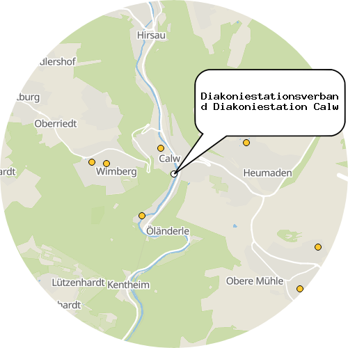 Kartenausschnitt für die Firma Diakoniestationsverband Diakoniestation Calw