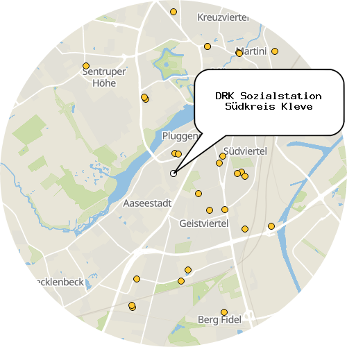 Kartenausschnitt für die Firma DRK Sozialstation Südkreis Kleve